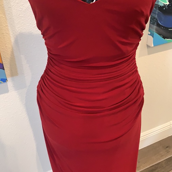 Laundry by Shelli Segal Red Ruched Evening Dress - Picture 9 of 13